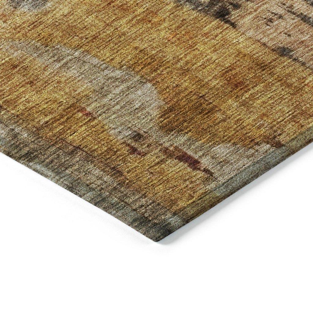 LOOMLAN Rugs Tektar Brown Washable Indoor-Outdoor Rug