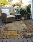 LOOMLAN Rugs Tektar Brown Washable Indoor-Outdoor Rug