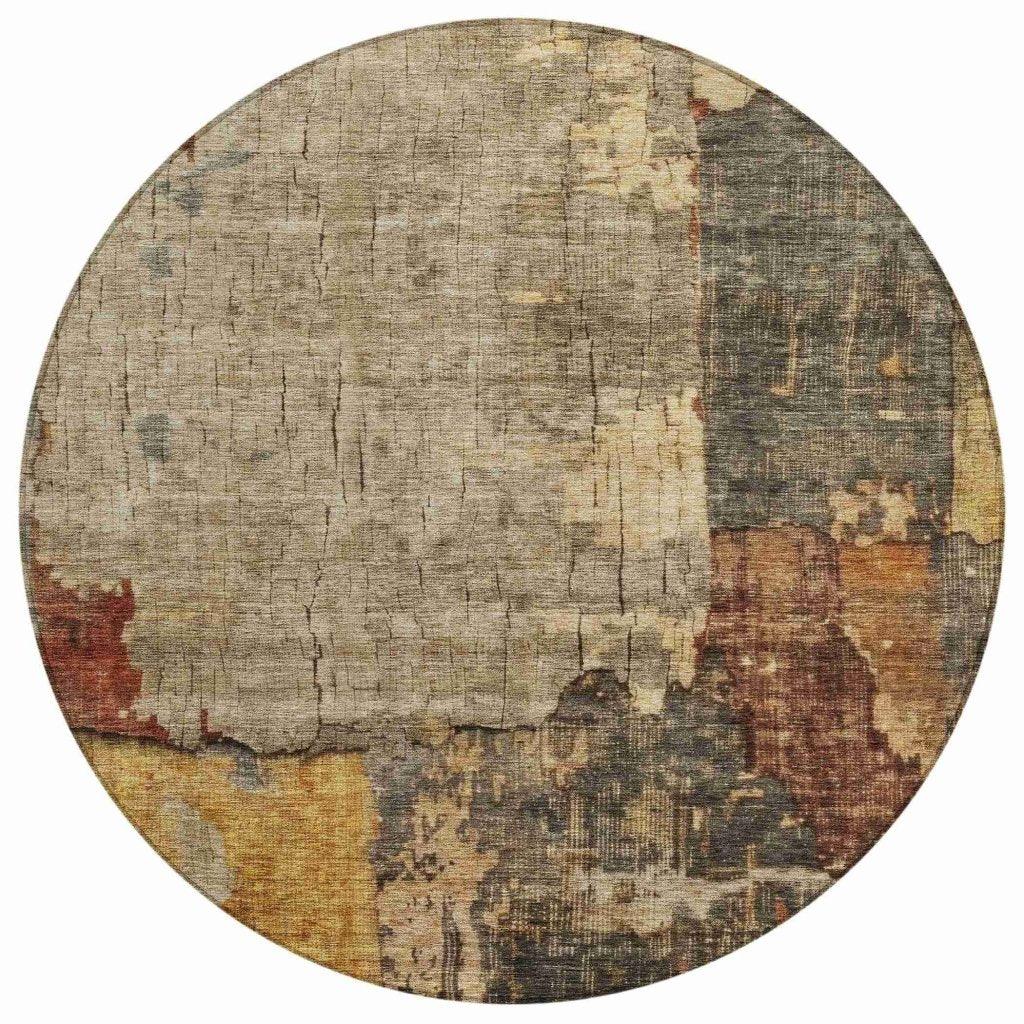 LOOMLAN Rugs Tektar Brown Washable Indoor-Outdoor Rug