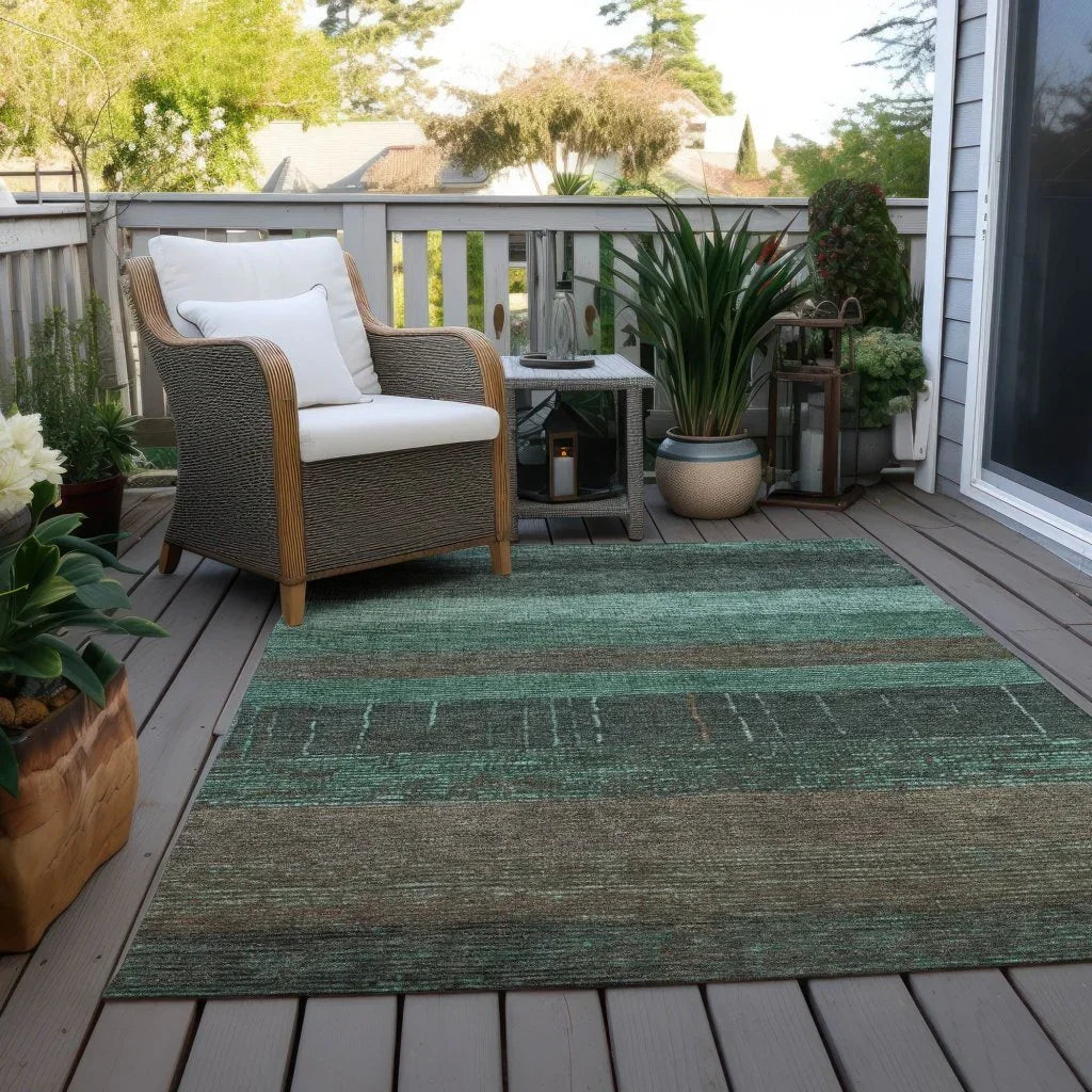 LOOMLAN Rugs Tembira Teal Washable Indoor-Outdoor Rug