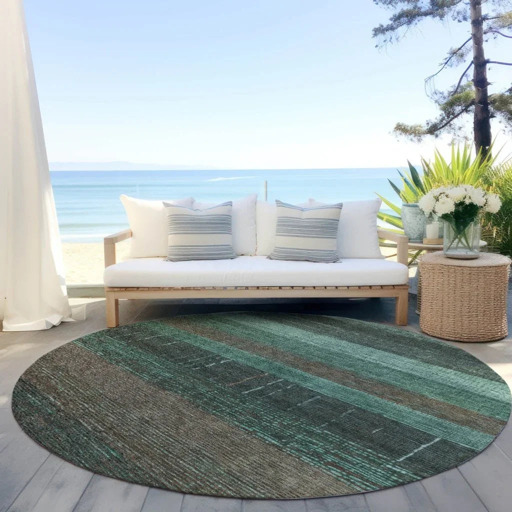 LOOMLAN Rugs Tembira Teal Washable Indoor-Outdoor Rug