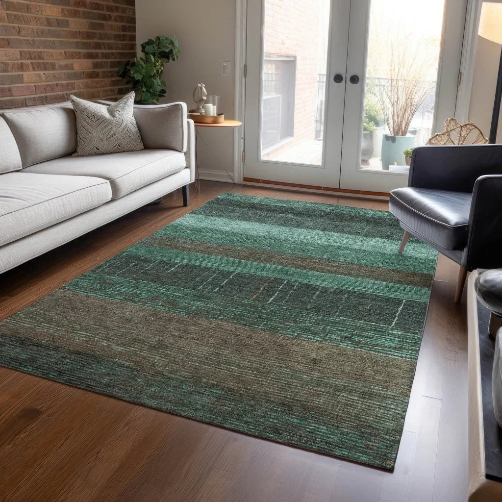LOOMLAN Rugs Tembira Teal Washable Indoor-Outdoor Rug