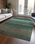 LOOMLAN Rugs Tembira Teal Washable Indoor-Outdoor Rug