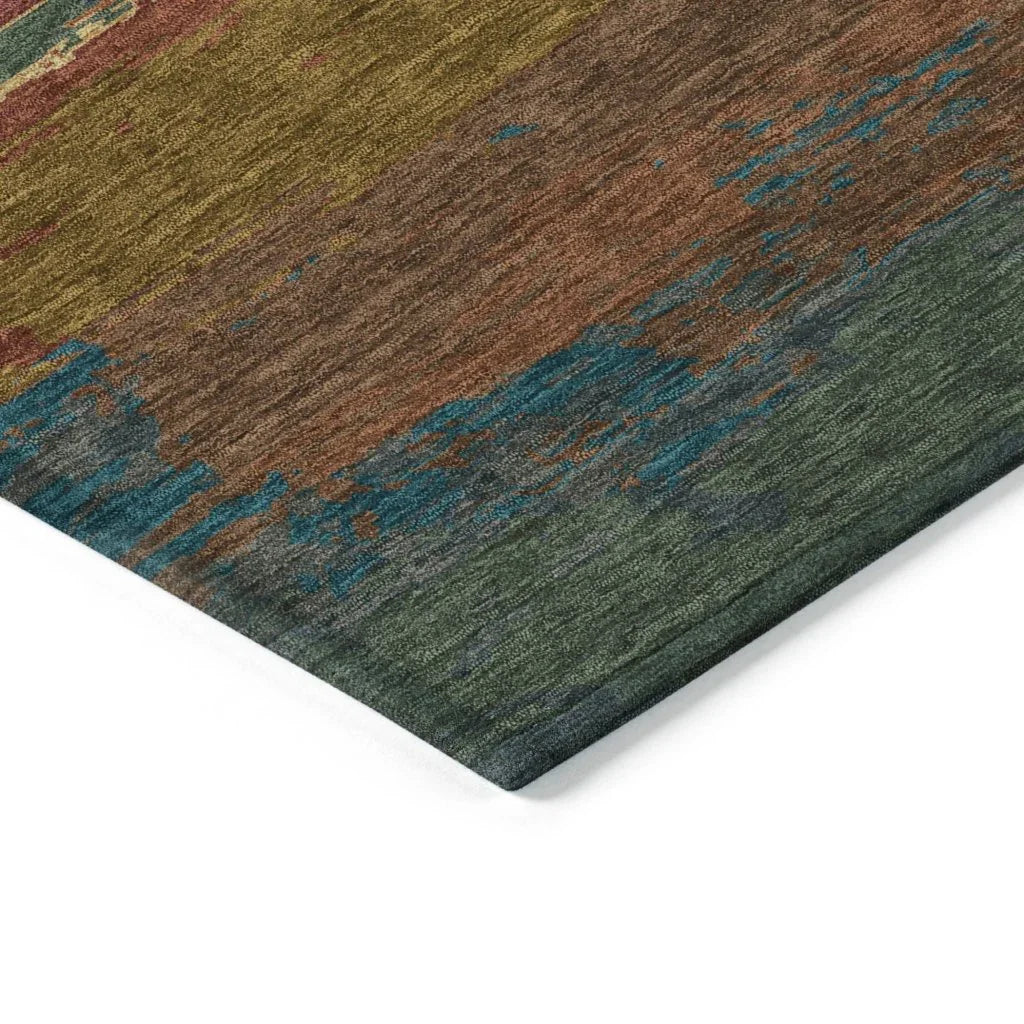 LOOMLAN Rugs Temira Orange Washable Indoor-Outdoor Rug