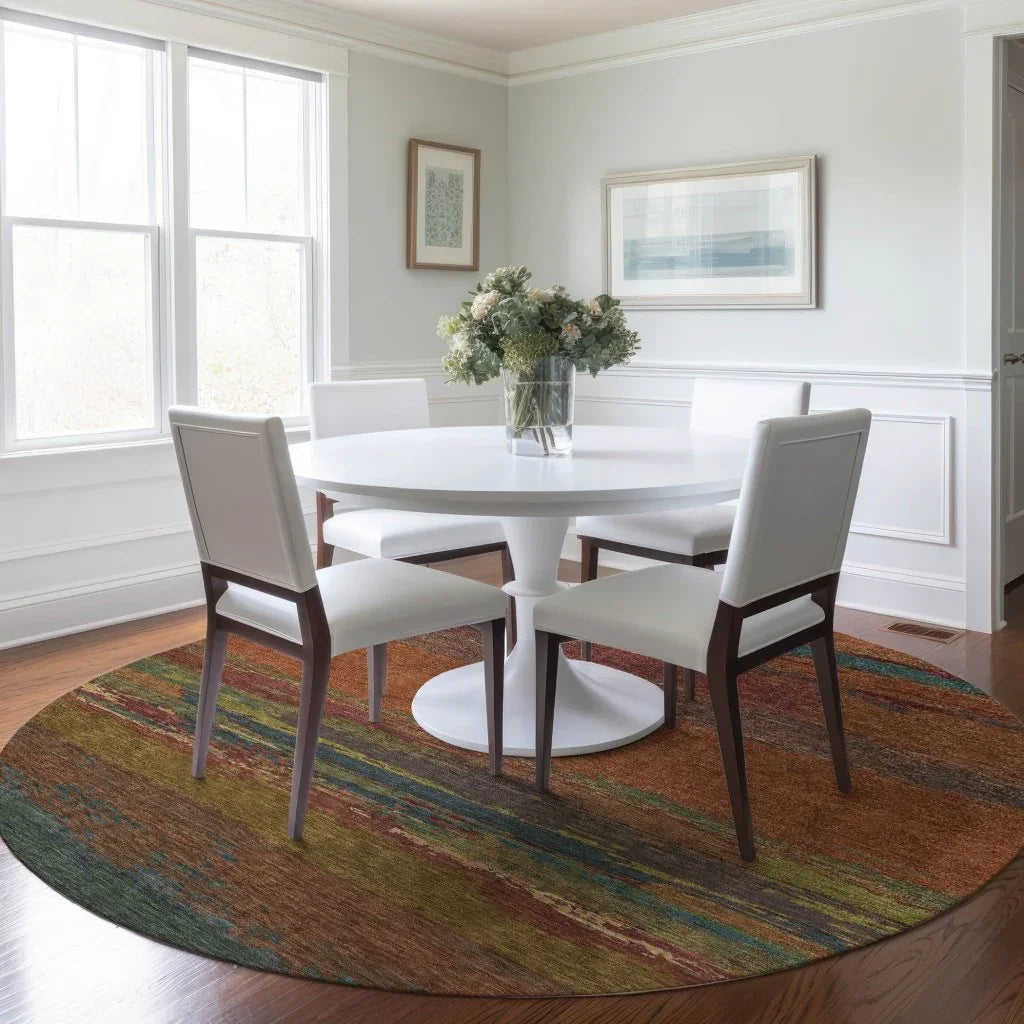 LOOMLAN Rugs Temira Orange Washable Indoor-Outdoor Rug