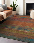 LOOMLAN Rugs Temira Orange Washable Indoor-Outdoor Rug