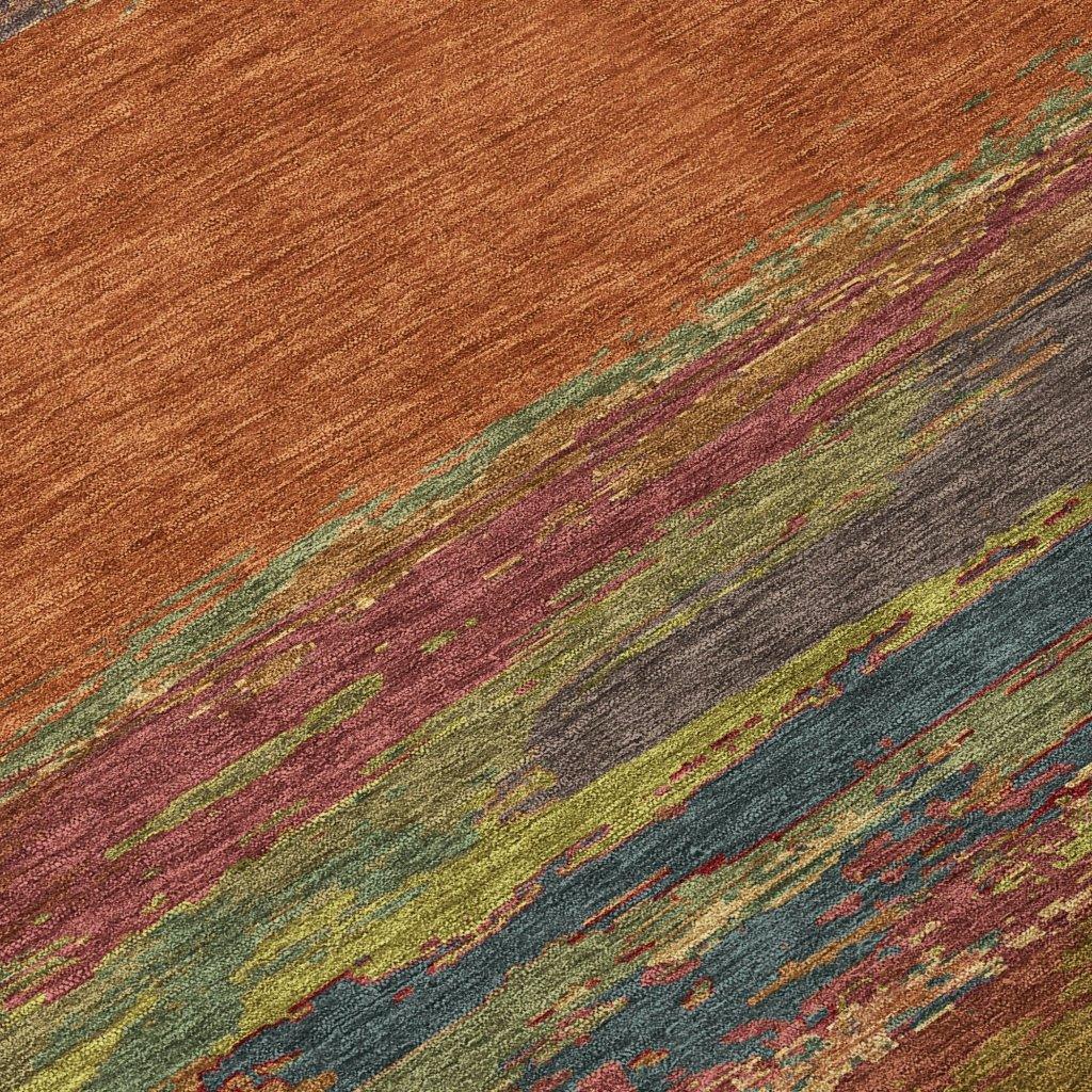 LOOMLAN Rugs Temira Orange Washable Indoor-Outdoor Rug