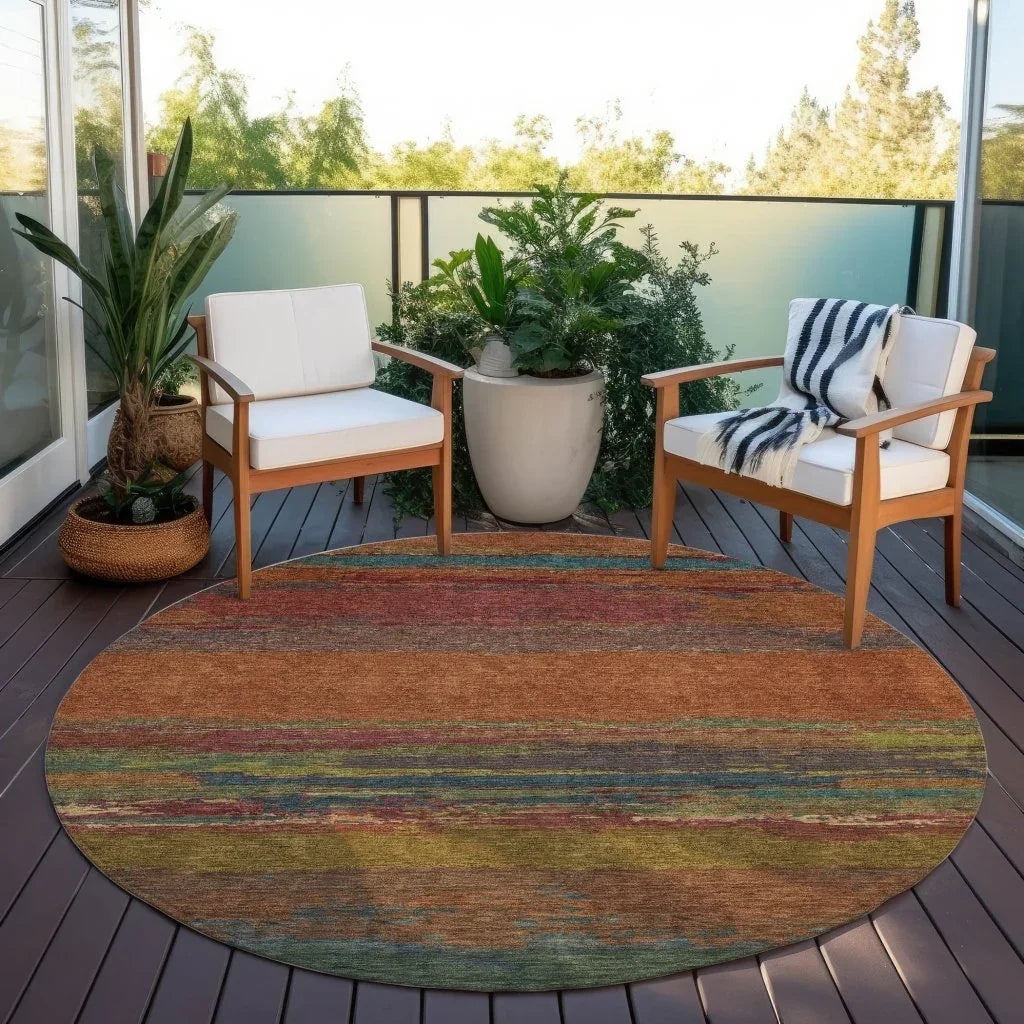 LOOMLAN Rugs Temira Orange Washable Indoor-Outdoor Rug
