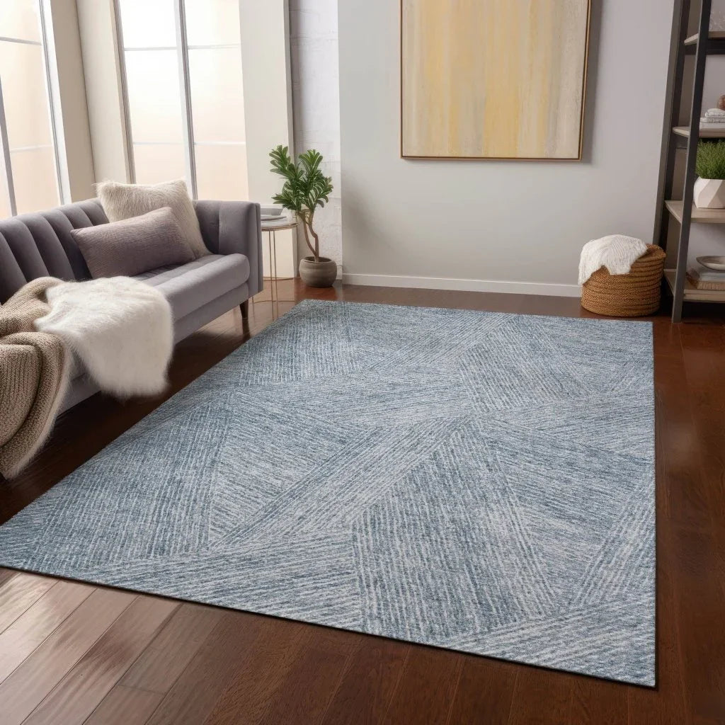 LOOMLAN Rugs Terra Blue Washable Indoor-Outdoor Rug