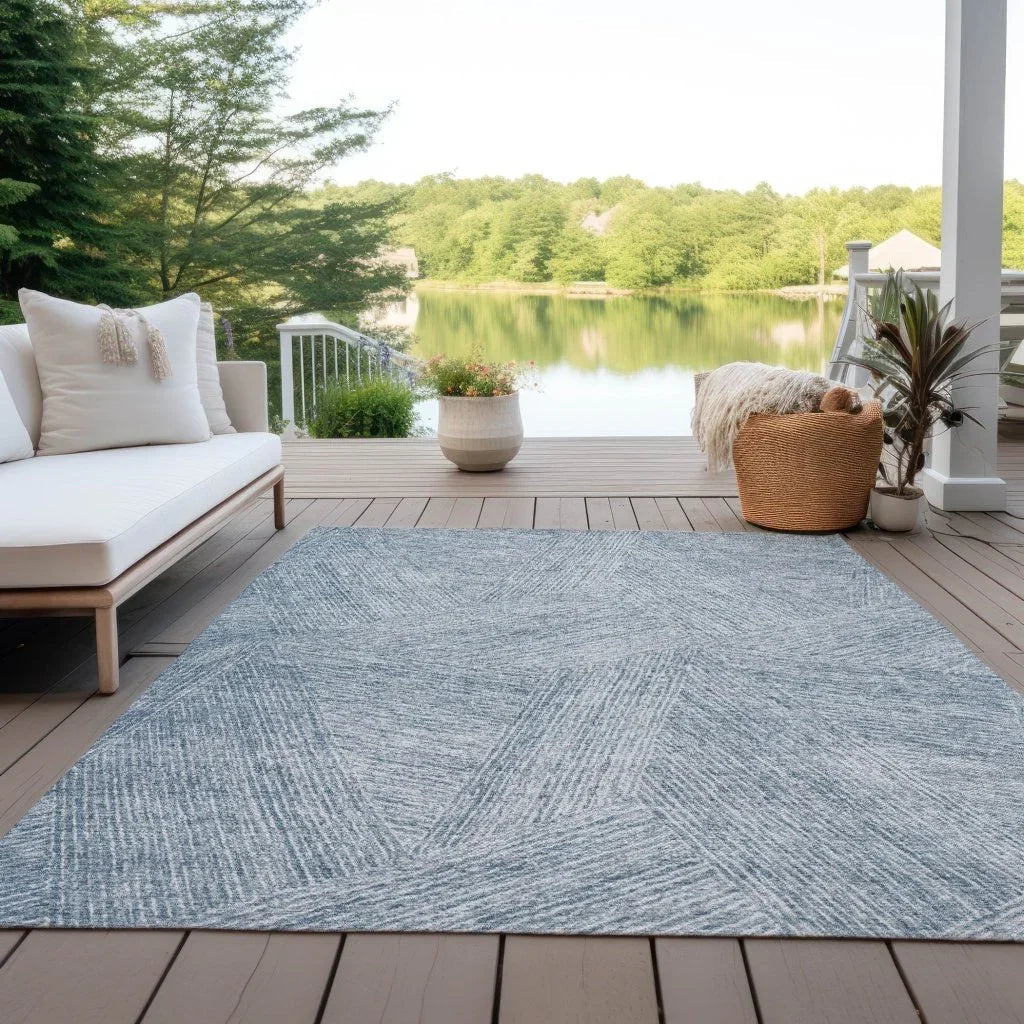 LOOMLAN Rugs Terra Blue Washable Indoor-Outdoor Rug