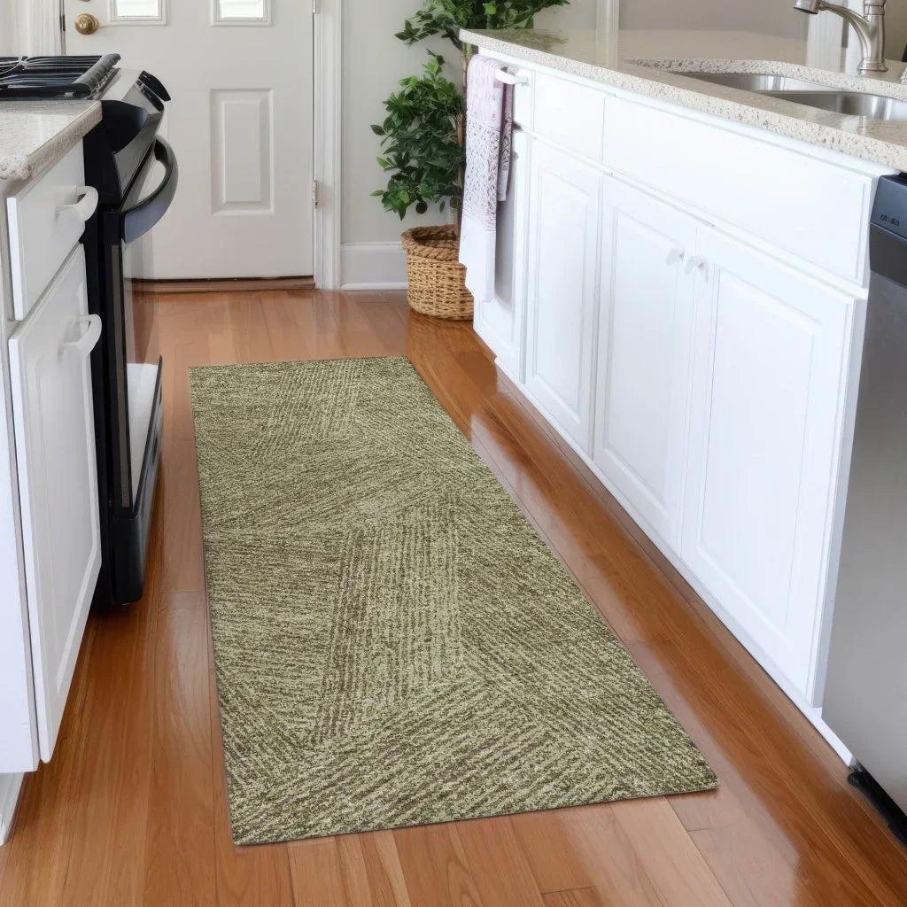 LOOMLAN Rugs Terra Green Washable Indoor-Outdoor Rug