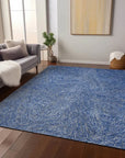 LOOMLAN Rugs Terra Navy Washable Indoor-Outdoor Rug