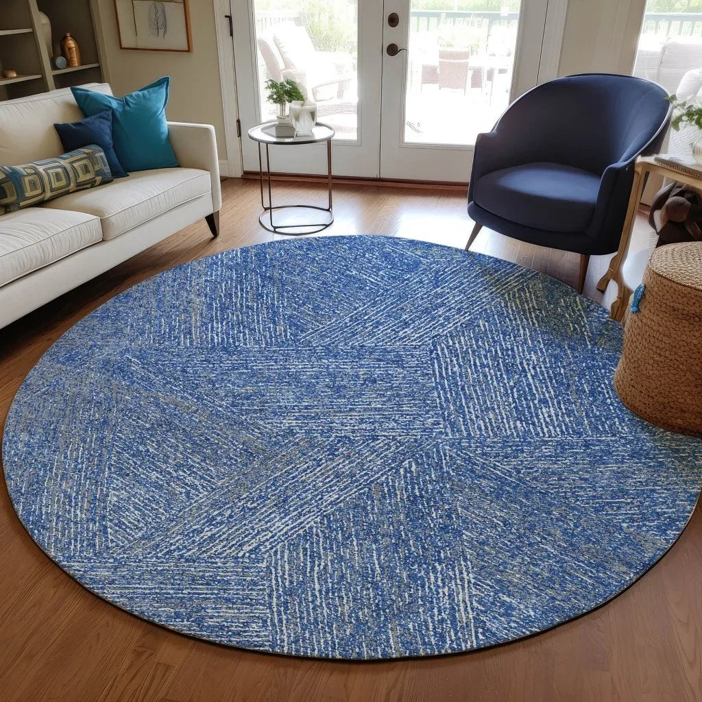 LOOMLAN Rugs Terra Navy Washable Indoor-Outdoor Rug