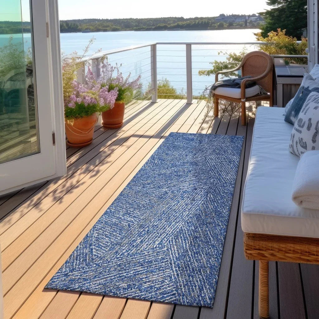 LOOMLAN Rugs Terra Navy Washable Indoor-Outdoor Rug