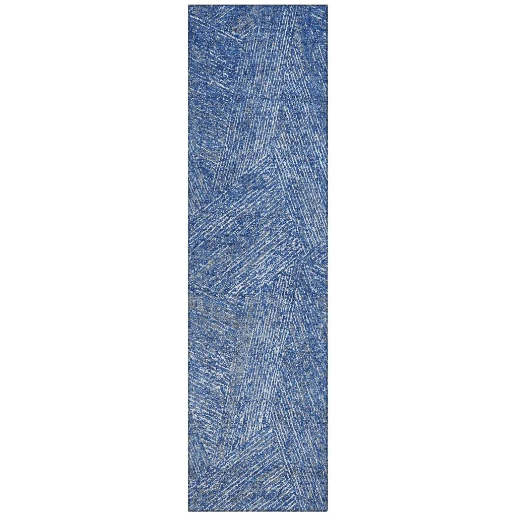 LOOMLAN Rugs Terra Navy Washable Indoor-Outdoor Rug