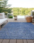 LOOMLAN Rugs Terra Navy Washable Indoor-Outdoor Rug