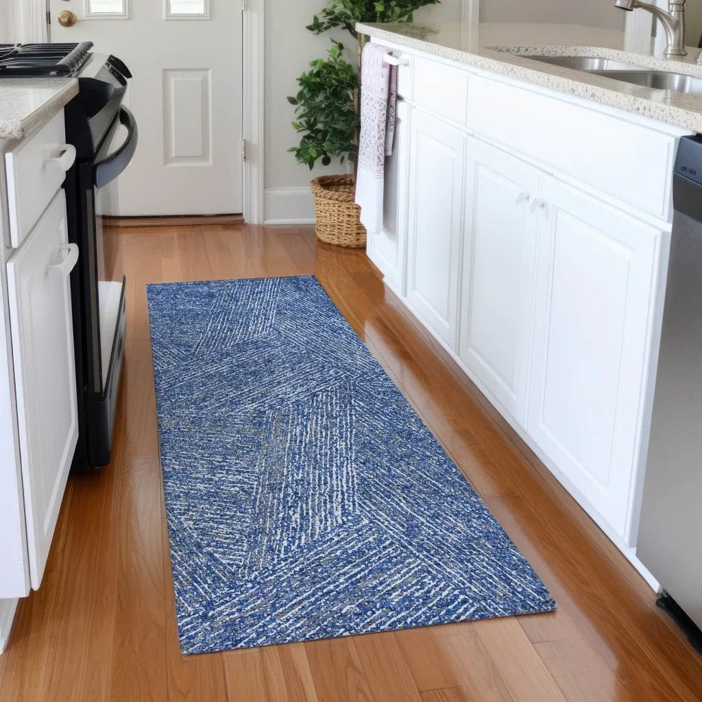 LOOMLAN Rugs Terra Navy Washable Indoor-Outdoor Rug