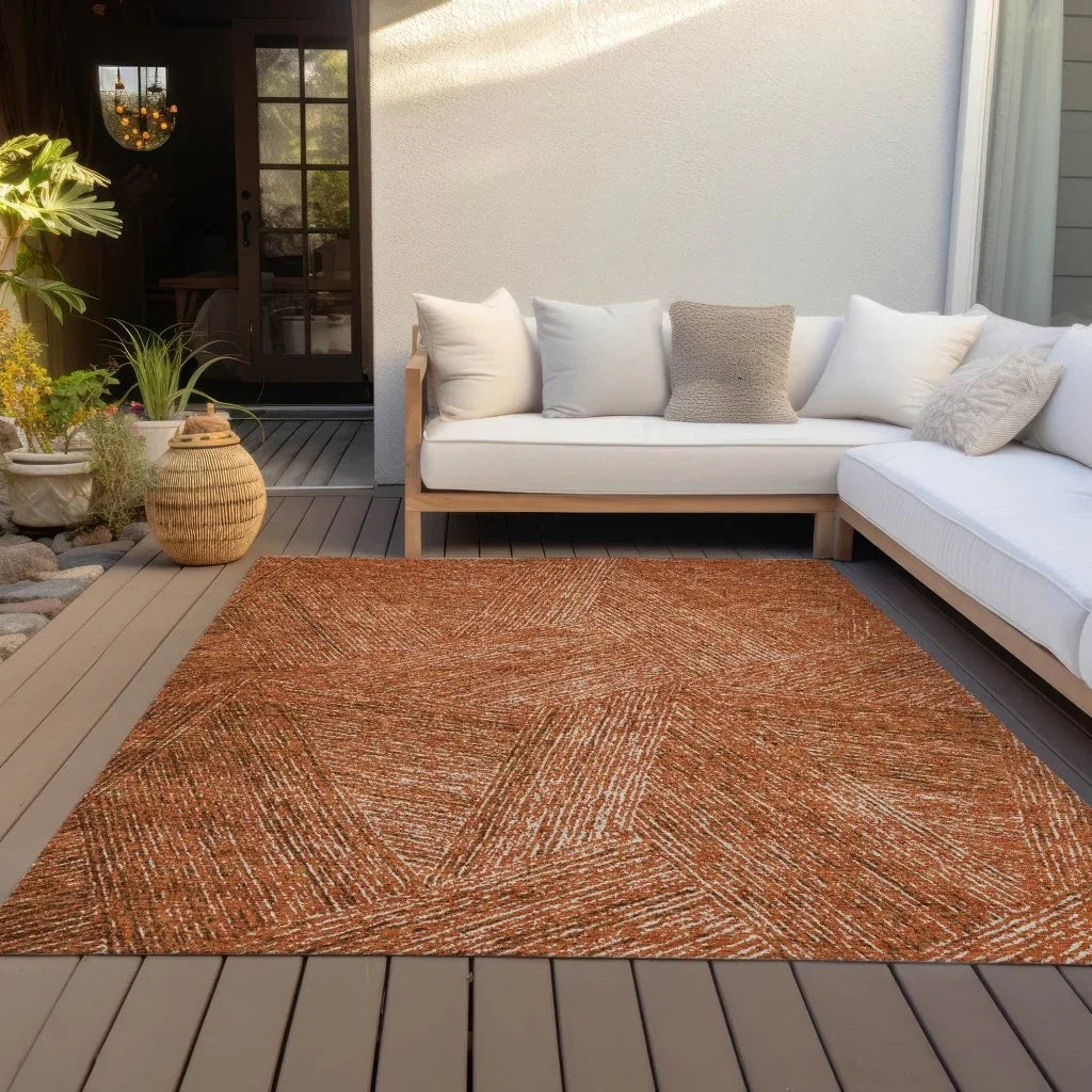 LOOMLAN Rugs Terra Orange Washable Indoor-Outdoor Rug