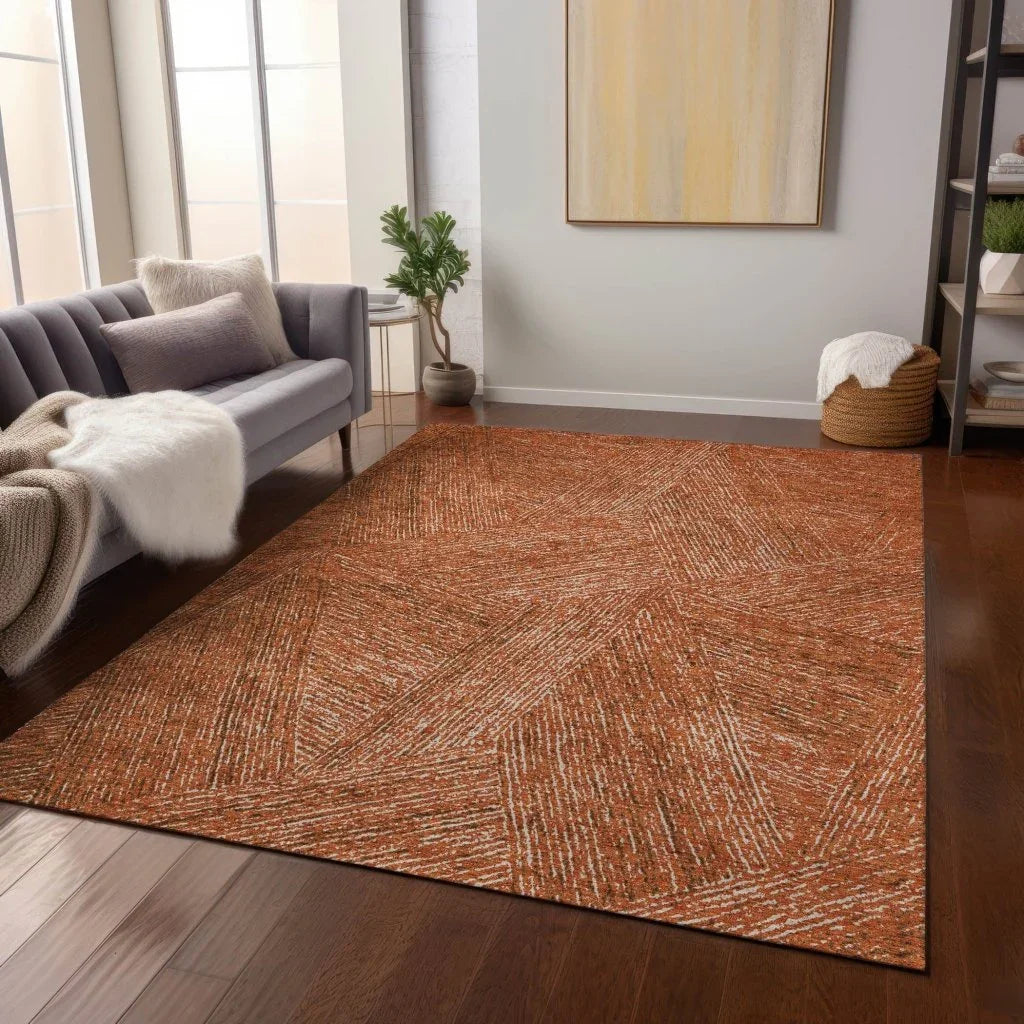 LOOMLAN Rugs Terra Orange Washable Indoor-Outdoor Rug
