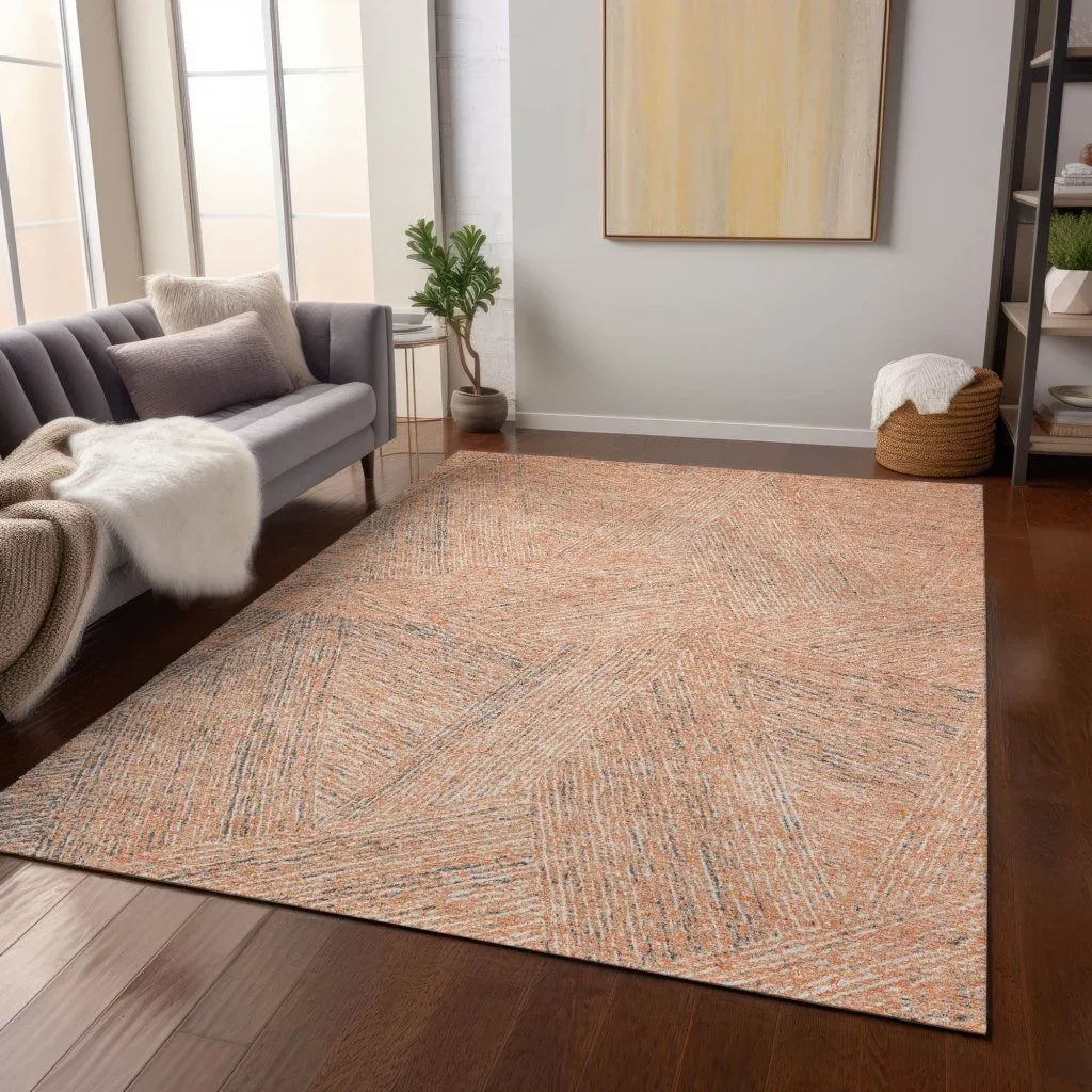 LOOMLAN Rugs Terra Peach Washable Indoor-Outdoor Rug