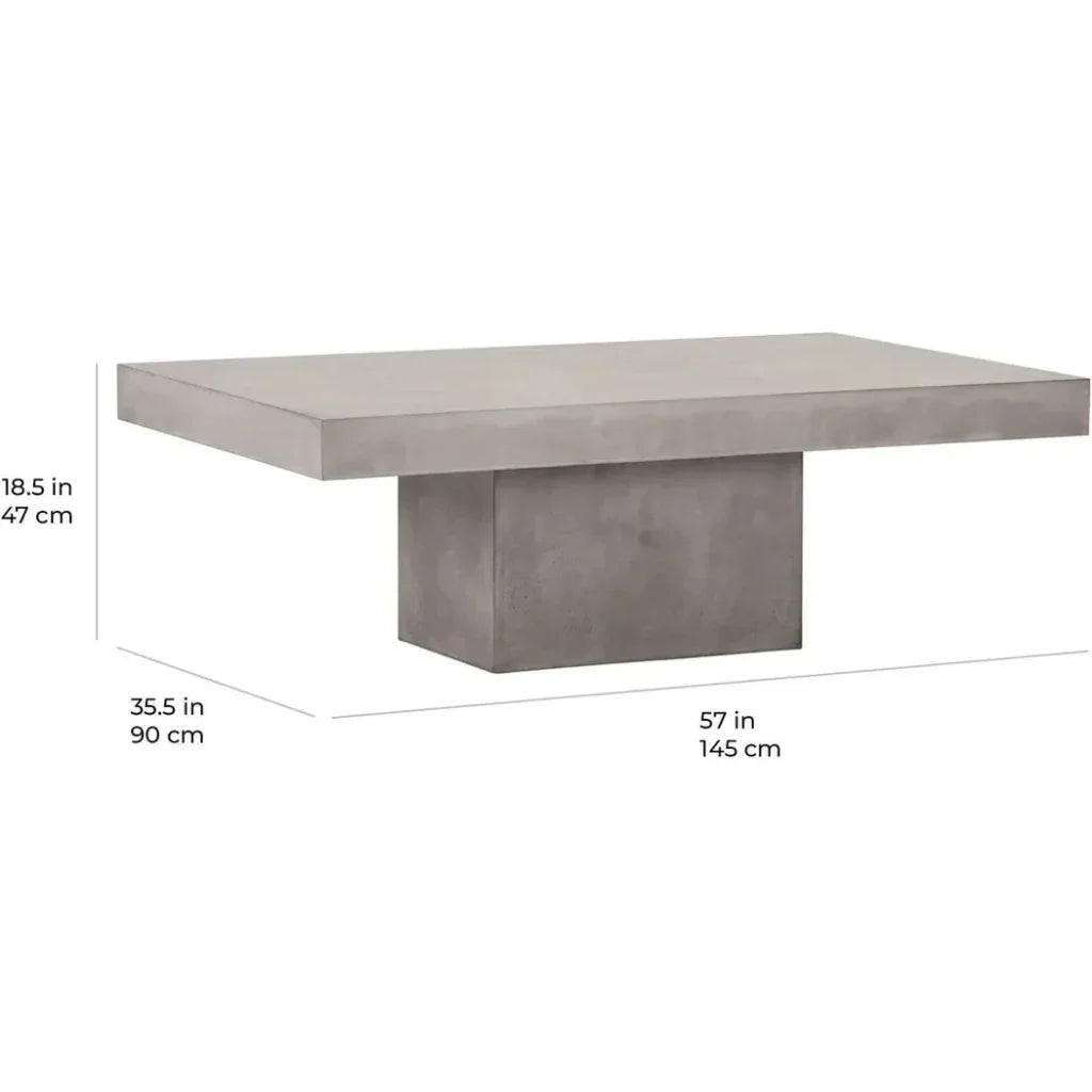 Seasonal Living Terrace Concrete Slate Gray Outdoor Coffee Table