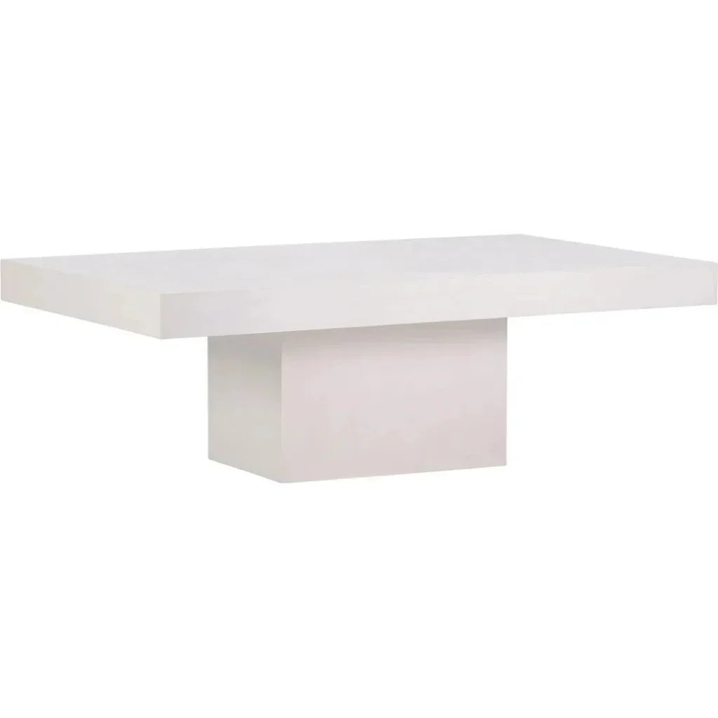 Terrace Concrete White Outdoor Coffee Table - LOOMLAN - Seasonal Living - Outdoor Coffee Tables