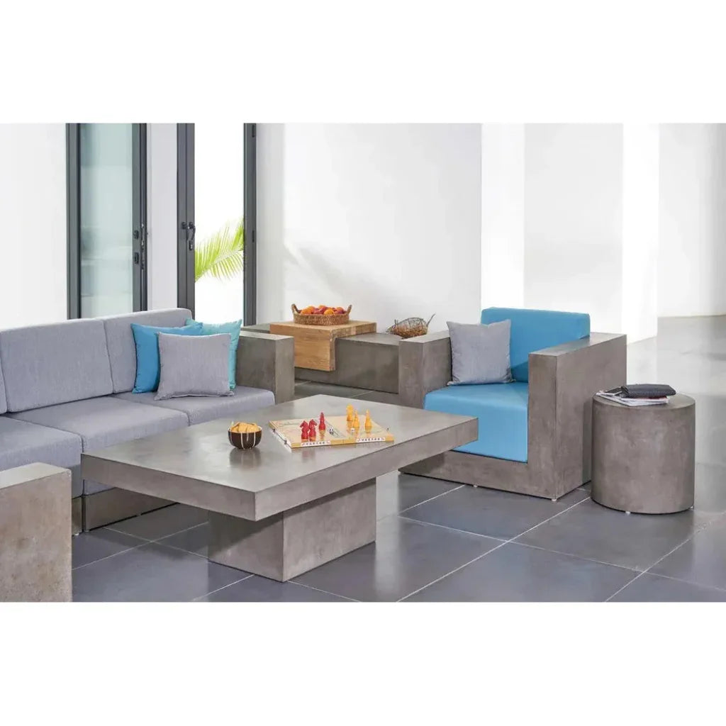 Terrace Concrete White Outdoor Coffee Table - LOOMLAN - Seasonal Living - Outdoor Coffee Tables