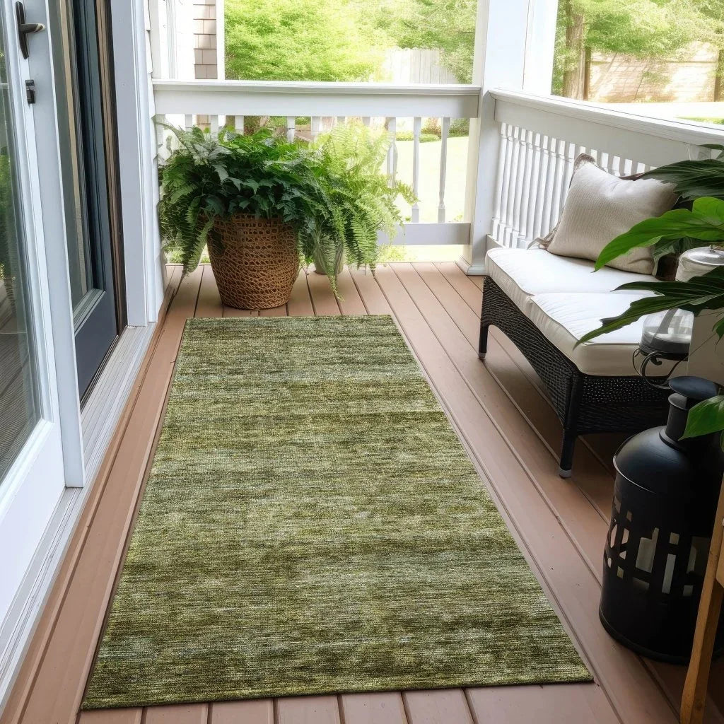 LOOMLAN Rugs Terrae Green Washable Indoor-Outdoor Rug