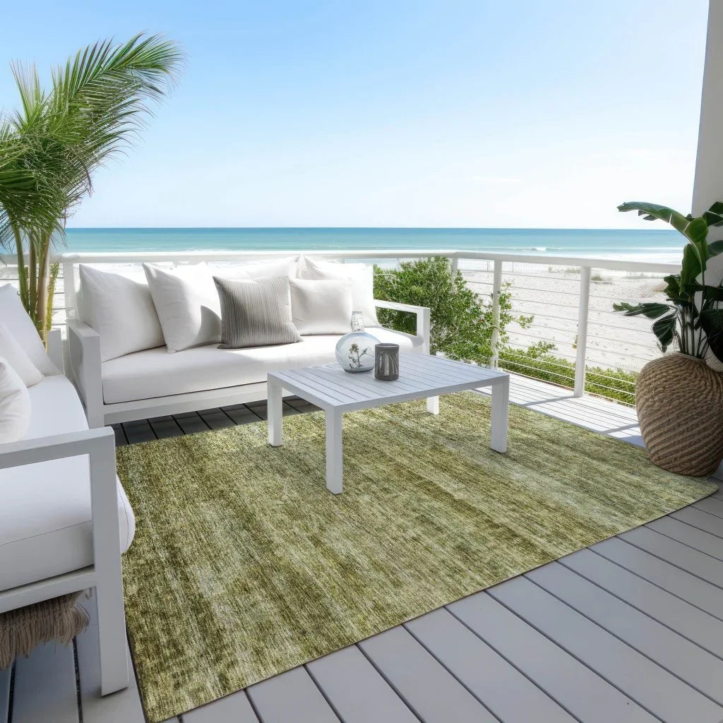 LOOMLAN Rugs Terrae Green Washable Indoor-Outdoor Rug