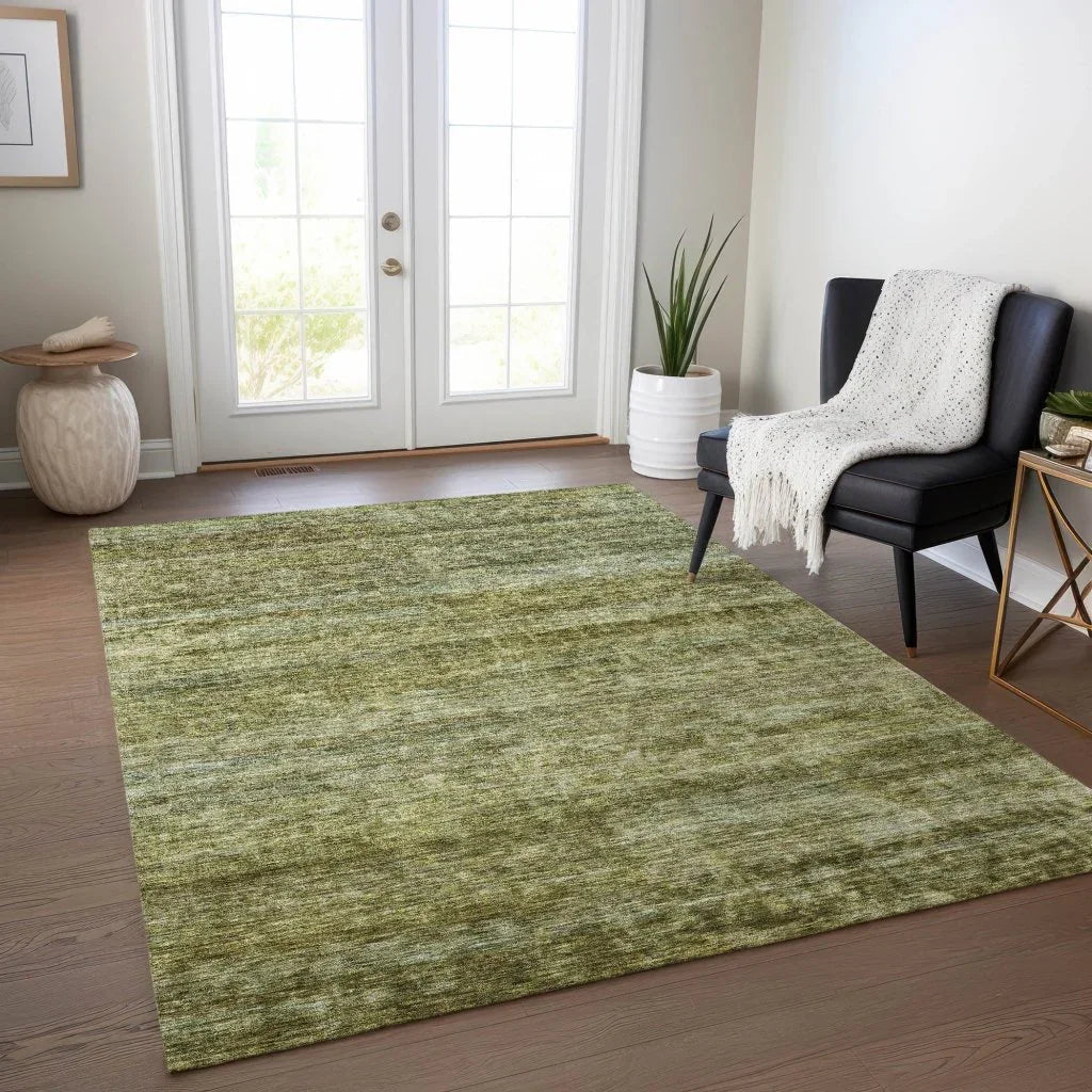 LOOMLAN Rugs Terrae Green Washable Indoor-Outdoor Rug