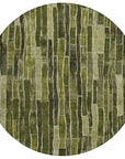 LOOMLAN Rugs Terrona Green Washable Indoor-Outdoor Rug