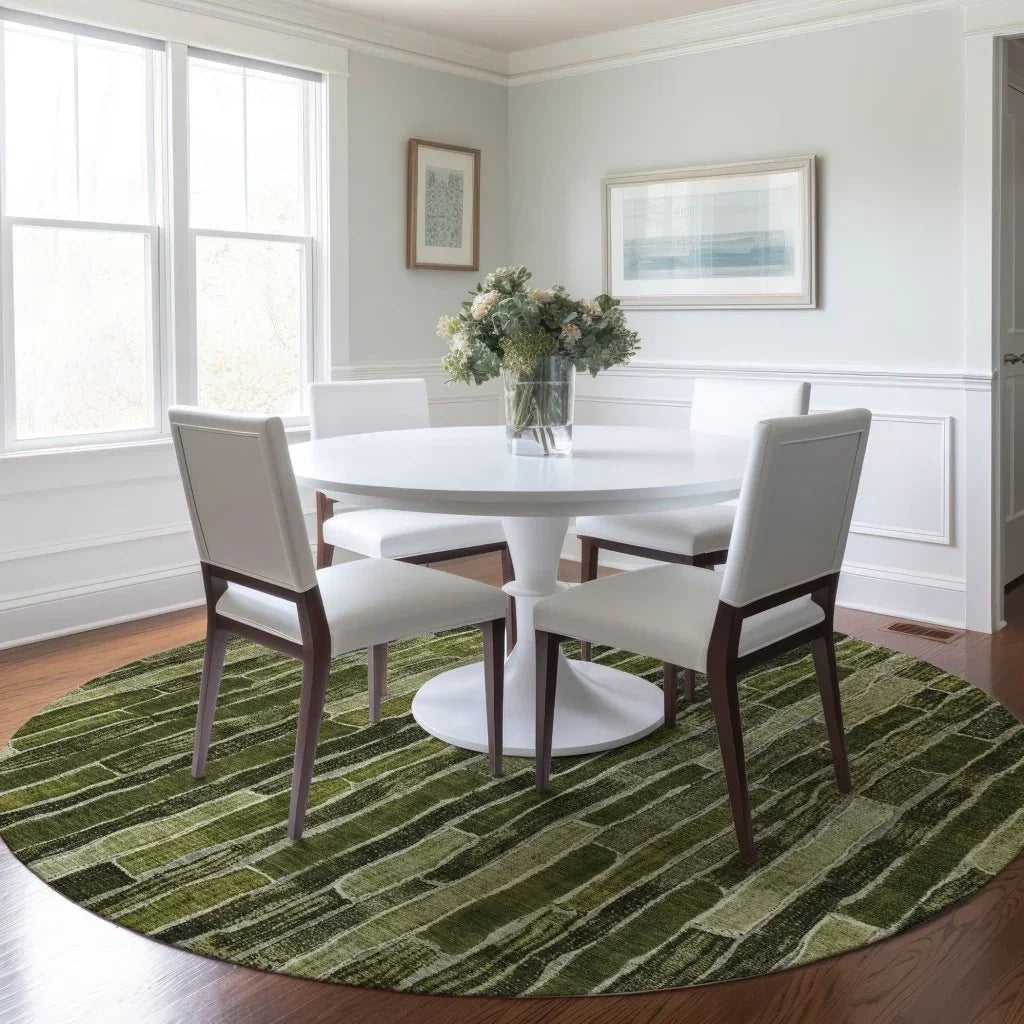 LOOMLAN Rugs Terrona Green Washable Indoor-Outdoor Rug