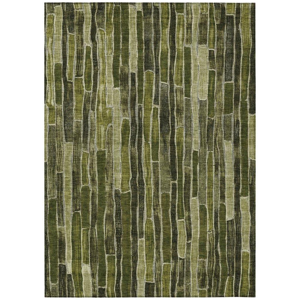 LOOMLAN Rugs Terrona Green Washable Indoor-Outdoor Rug