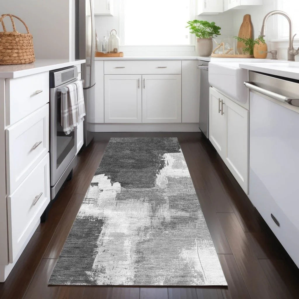 LOOMLAN Rugs Tethira Gray Washable Indoor-Outdoor Rug