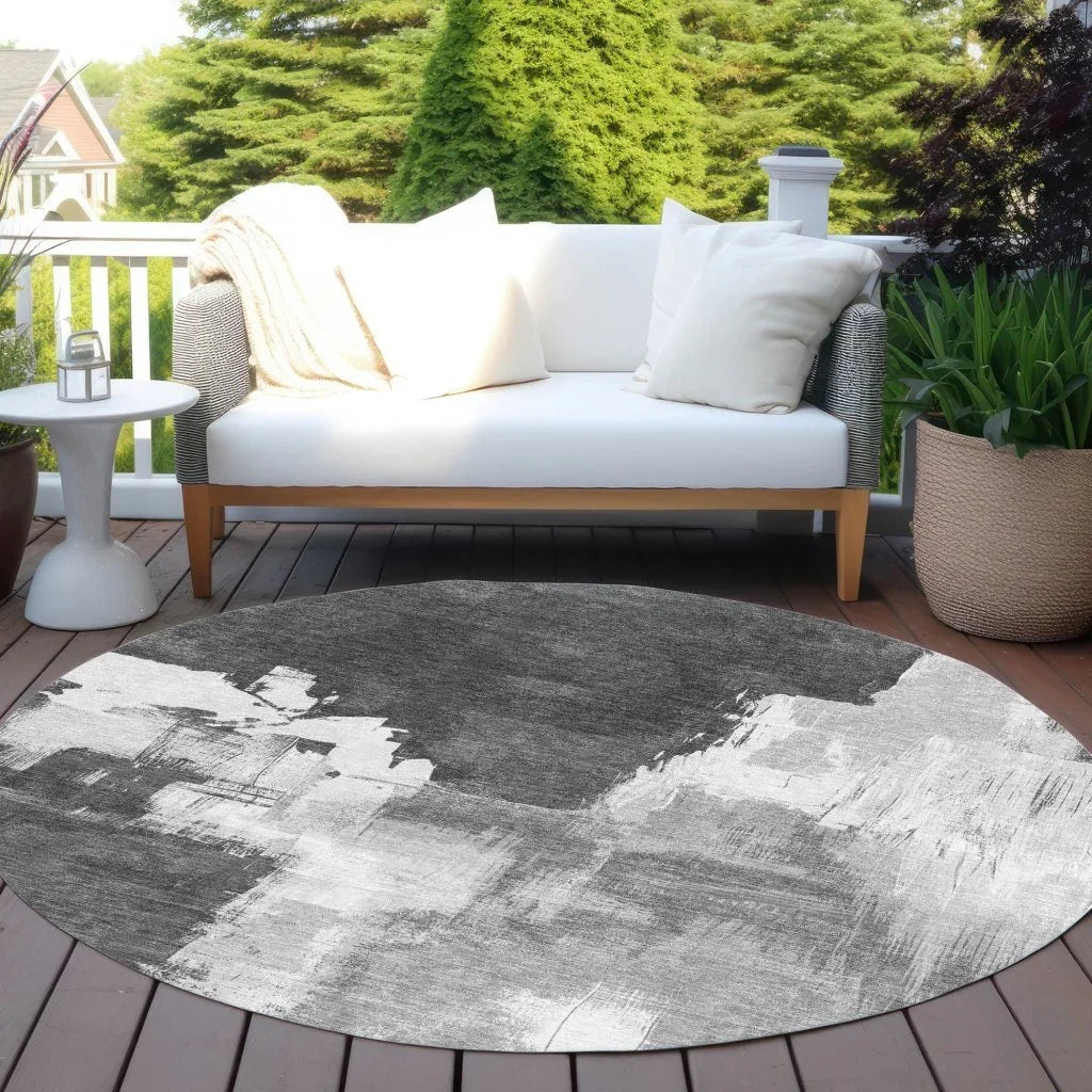 LOOMLAN Rugs Tethira Gray Washable Indoor-Outdoor Rug