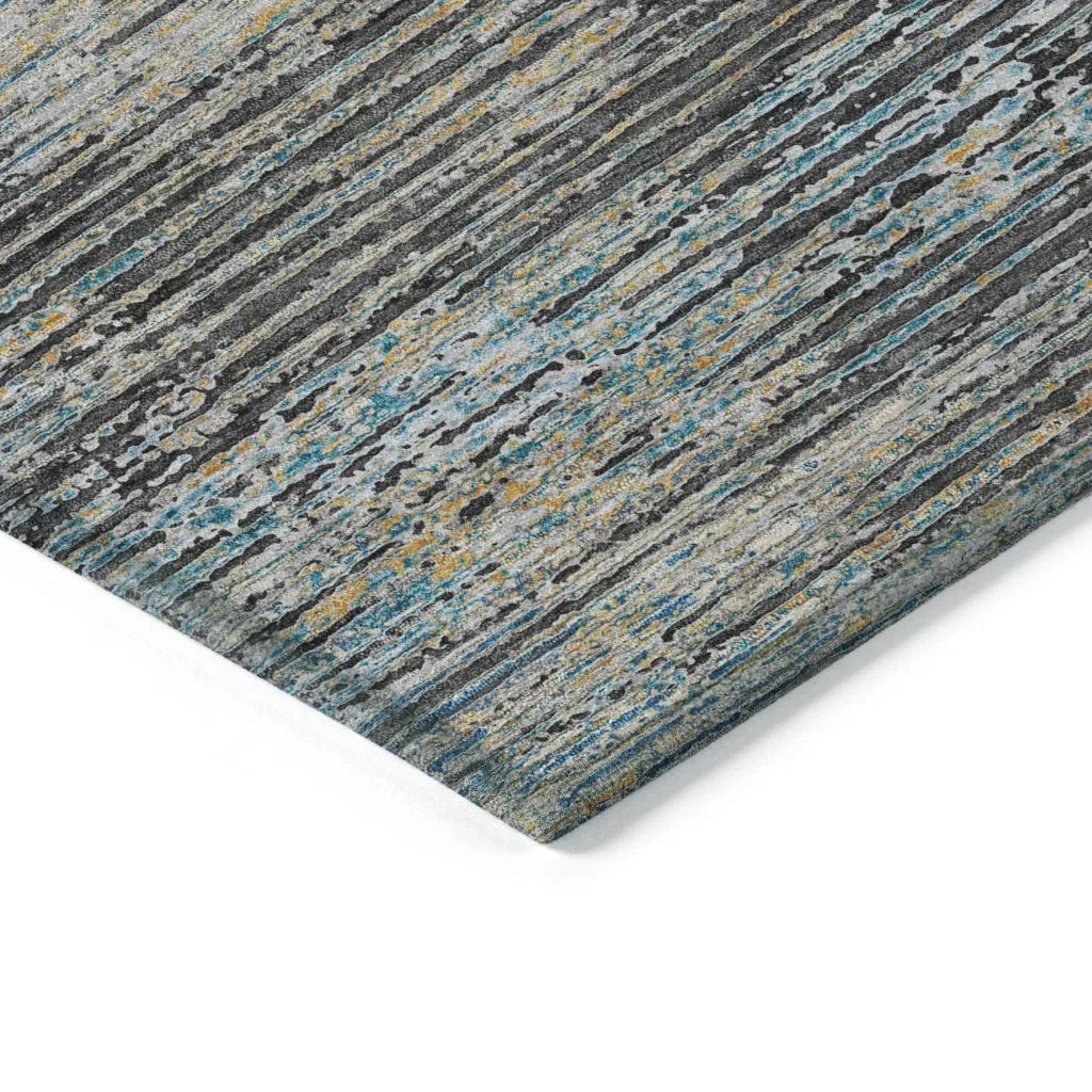 LOOMLAN Rugs Teya Gray Washable Indoor-Outdoor Rug