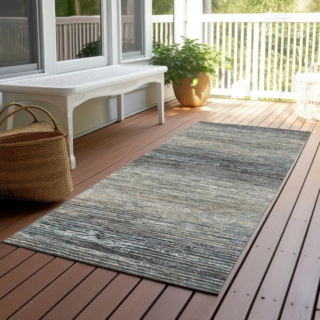 LOOMLAN Rugs Teya Gray Washable Indoor-Outdoor Rug