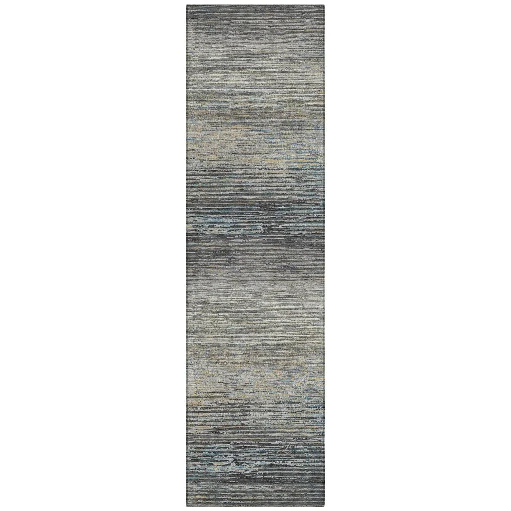 LOOMLAN Rugs Teya Gray Washable Indoor-Outdoor Rug