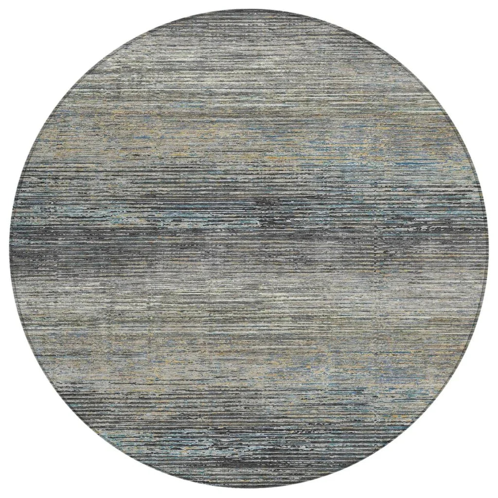 LOOMLAN Rugs Teya Gray Washable Indoor-Outdoor Rug