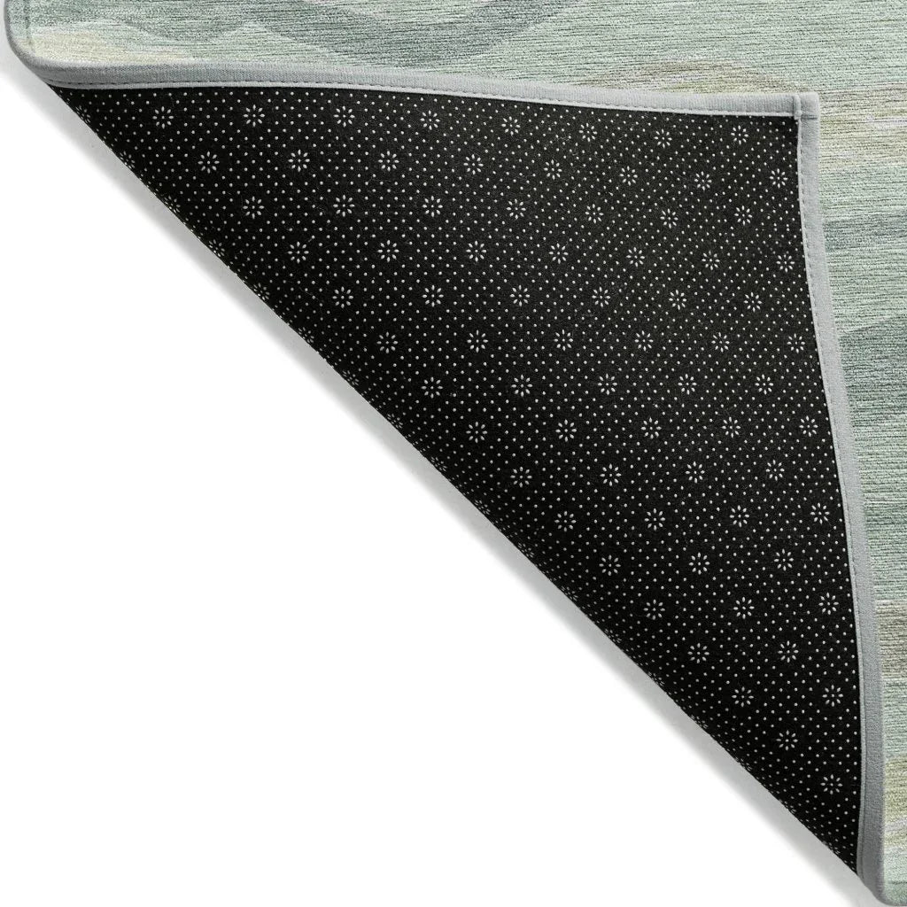 LOOMLAN Rugs Thalvyn Green Washable Indoor-Outdoor Rug