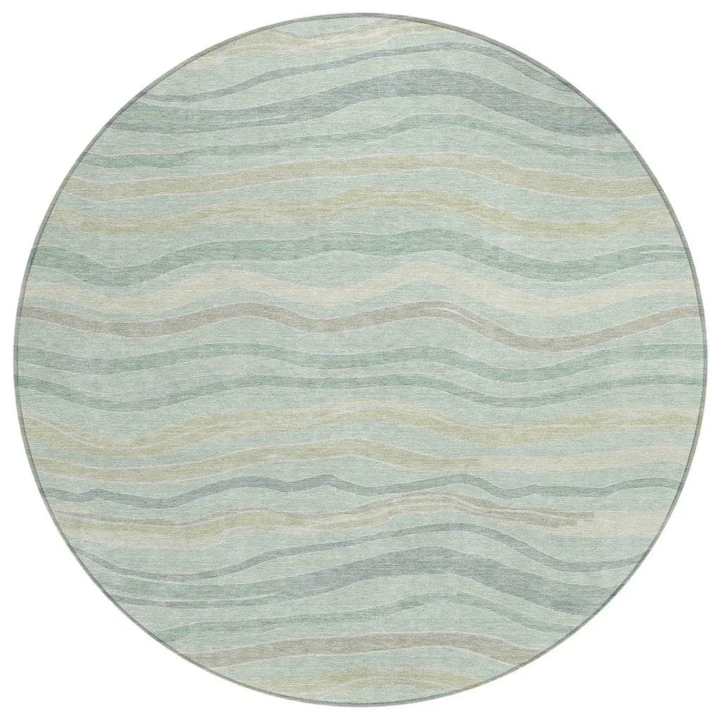 LOOMLAN Rugs Thalvyn Green Washable Indoor-Outdoor Rug