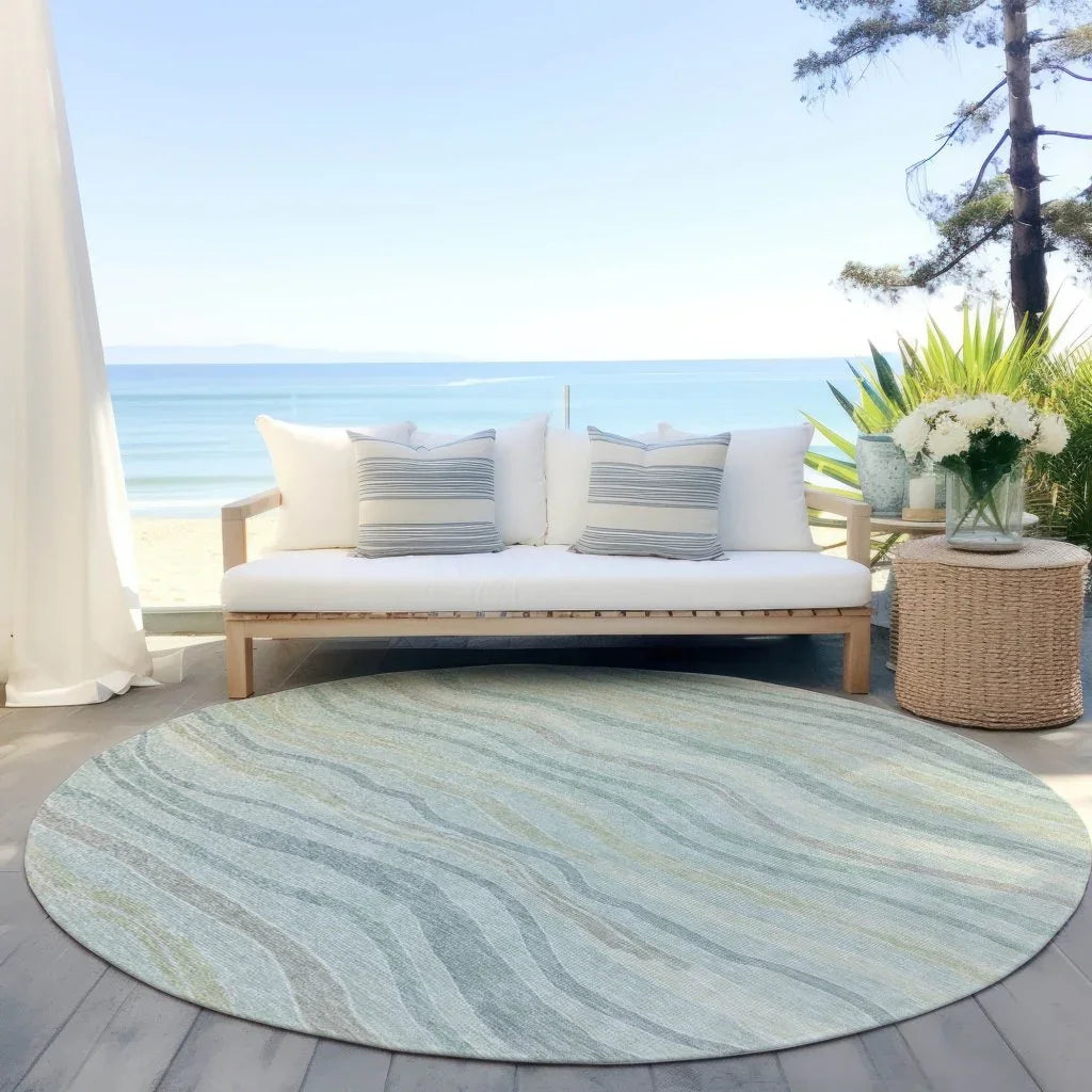 LOOMLAN Rugs Thalvyn Green Washable Indoor-Outdoor Rug