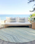 LOOMLAN Rugs Thalvyn Green Washable Indoor-Outdoor Rug
