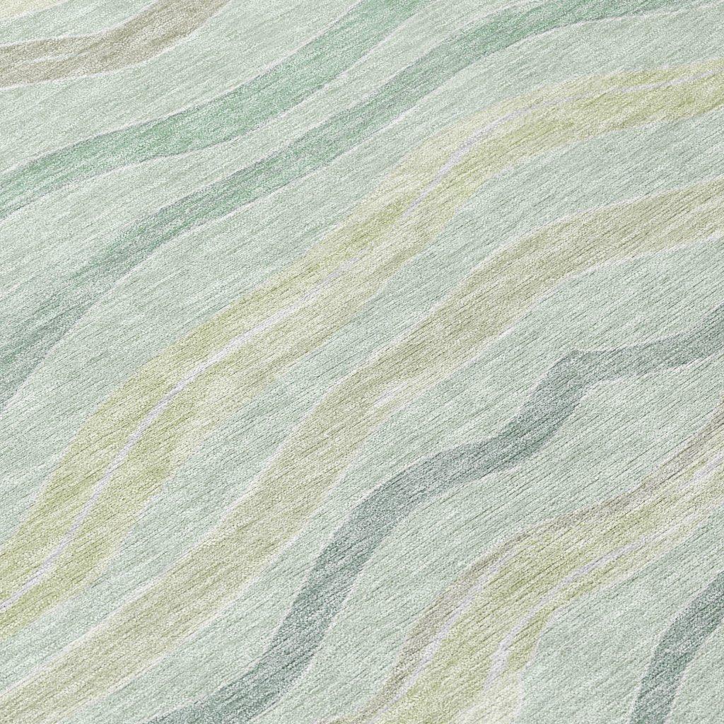 LOOMLAN Rugs Thalvyn Green Washable Indoor-Outdoor Rug