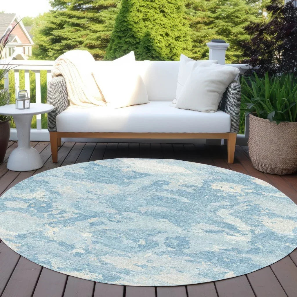 LOOMLAN Rugs Tharne Blue Washable Indoor-Outdoor Rug