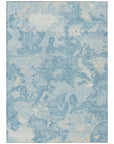 LOOMLAN Rugs Tharne Blue Washable Indoor-Outdoor Rug
