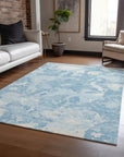 LOOMLAN Rugs Tharne Blue Washable Indoor-Outdoor Rug