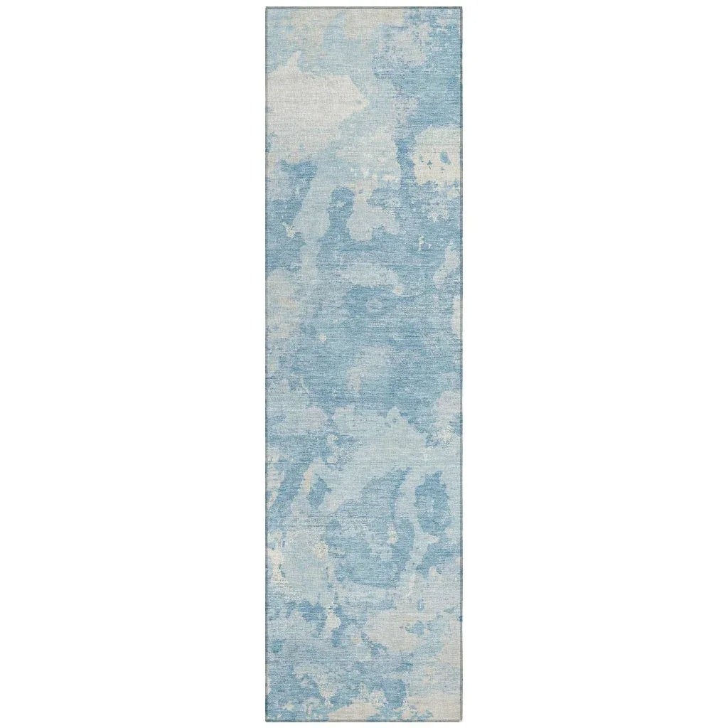 LOOMLAN Rugs Tharne Blue Washable Indoor-Outdoor Rug