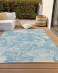 LOOMLAN Rugs Tharne Blue Washable Indoor-Outdoor Rug