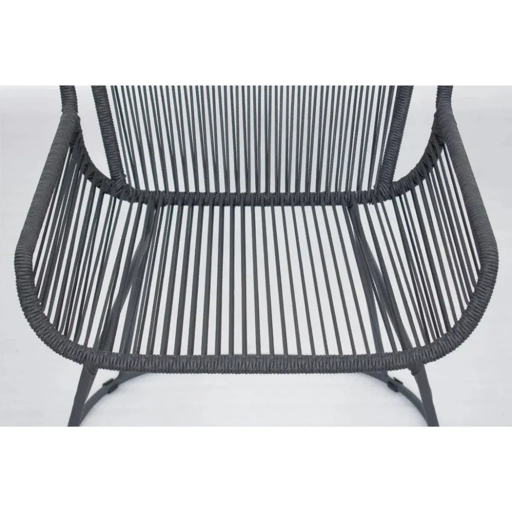 Seasonal Living The Dane Dining Arm Chair 2PC Dark Gray Patio Dining